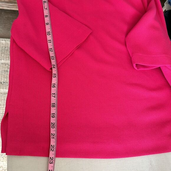 Trina Turk Women’s Wonderous Suiting Top Hot Pink Short Sleeve Size M - Picture 8 of 11